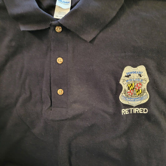 BPD Retired badge short sleeve polo shirt